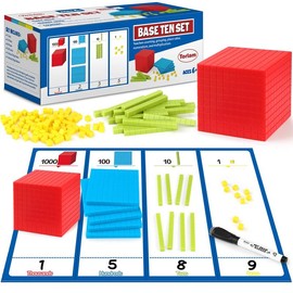 Torlam 131 PCS Base Ten Blocks for Math - Place Value Blocks, Plastic Base 10 Math Manipulatives 1st Grade, Math Counters, Number Blocks, Math Cubes, Counting Cubes for Math - style: Base Ten Blocks for Math