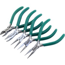 Exeton Jewelry Pliers, Exeton Set of 5 Professional Jewelry Making Pliers Tools Craft Pliers Set Wire Wrapping Tools for Jewelry Making (Green, 12cm)