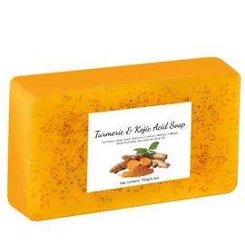 Kojic Acid Soap (150g), Turmeric Soap Bar for Body & Face - Natural Kojic Acid, Collagen, Vitamin C, Dark Spot Remover for Even Skin Tone, Acne, Dark Spots, Smooth Skin