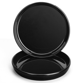 YOPIKUU 2 Pack Ceramic Plant Saucer 4 6 7 8 10 12 14 Inch Plant Tray, Durable Sturdy Flower Pot Drip Trays for Indoor and Outdoor