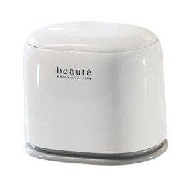 Baoblaze Counter Trash Can Countertop Garbage Can Compact with Press Type Lid Tabletop Trash Bin for Countertop Car Office Vanity Desk, White Gray