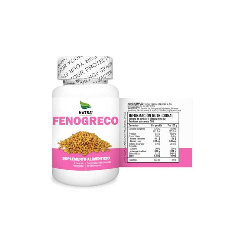 NATSA Fenogreco 100 cápsulas, calidad Premium