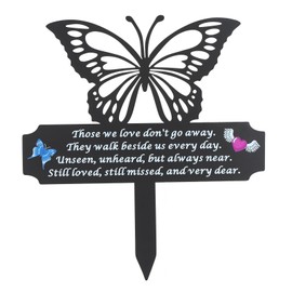 Memorial Stake Markers Cemetery Butterfly Grave Plaque Decoration Stake for Outdoor Courtyard Garden