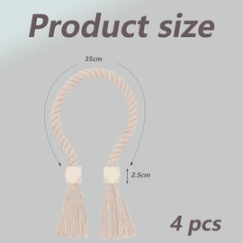 4 PCS Magnetic Curtain Tie Backs, Curtain Tie Backs Magnetic Magnetic Tie Backs for Curtains Versatile for Bedroom Living Room Kitchen Bathroom Office Terrace More