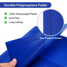 ViVin Two Pocket Folders, Blue Plastic Folders with 2 Pockets, 8.5 * 11 Durable Letter Size Poly Folders, for School, Home & Office (Blue)