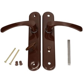 KOTARBAU® Door Handle 72 mm Left Right Toilet Brown Door Fitting Door Handle Door Handle Set Toilet Door Room Door Long Plate Aluminium