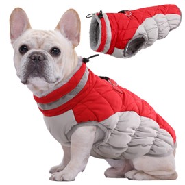 Kuoser Dog Insulated Jacket, Cold Protection, Vest, Winter Clothes, Cold Protection, Waterproof, Suitable for Small, Medium and Large Dogs, Zippered, Easy to Put on and Take Off, Windproof Clothing,