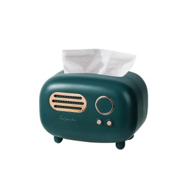 SGVAHY Retro Radio Shape Tissue Cover Box Unique Multifunction Tissue Box for Kitchen Bedroom Office Parlor Bathroom Decoration Creative Gift Tissues Cover (Retro Radio Green)
