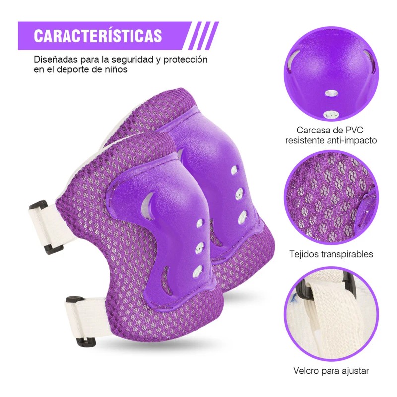 Kit Protección Para Niños Niñas 2en1 6 Pzs C/u Accesorios