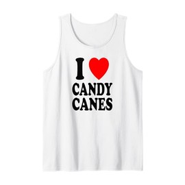 I Heart (Love) Candy Canes Winter Peppermint Christmas Tank Top