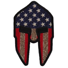 Ivamis Spartan Helmet US Flag Patriotic Iron on Patch- 2.5x4 inch - P5292