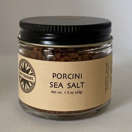 Salt Traders Porcini Mushroom Flavor, Gourmet Infused Sea Salt - 1.5 oz Net Wt.