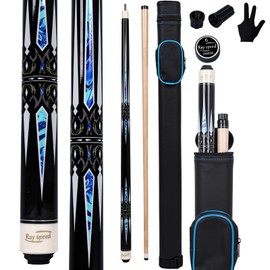 Ray speed Pool Cue Stick with Hard Case Hardwood Canadian Maple Professional Billiard Pool Stick 58" 2-Pieces 19/20oz Pool Stick Set