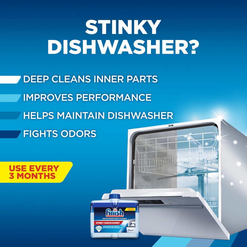 Finish Dishwasher Cleaner Liquid, Deep Cleans Hidden Grease & Limescale,