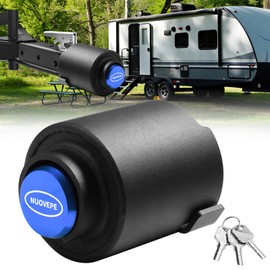 NUOVEPE Trailer Lock Fits 2 5/16 Inch Couplers, Secures Safety Chains Anti-Theft Ball Hitch Lock, Pry-Resistant & Heavy-Duty Trailer Hitch Locks for RV | Cargo | Boat | Dump Trailer (Blue)