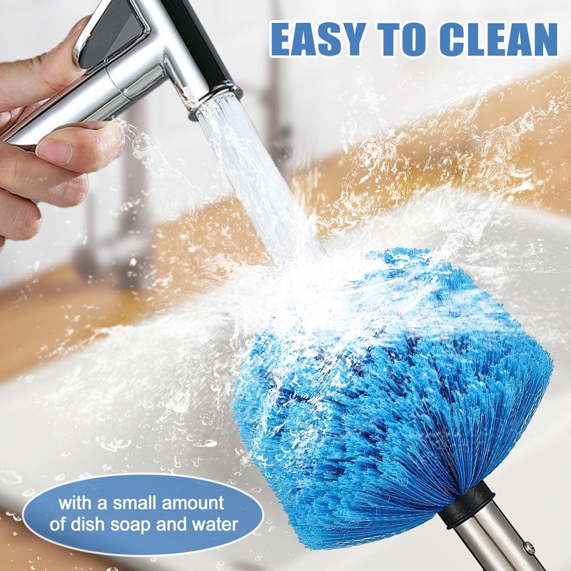 Cobweb Duster with Extension Pole, 6FT Adjustable Stainless Steel Handle