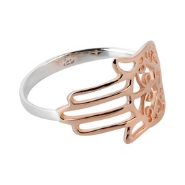 AeraVida Hamsa Hand Of Protection Rose Gold Vermeil over .925 Sterling Silver Ring (8)