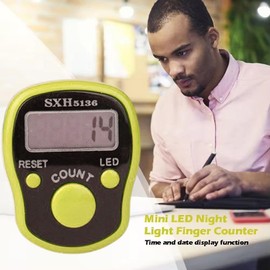 1Pc Finger Counter,5 Digit Digital Display,Finger Clicker Counter,Portable Digital Display Tally Counter,Resettable Hand Counter Clicker,for Golf Goods Counting Lap Knittin (Random Color)