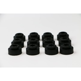 Paquete de 12 piezas de patas de goma, anillo de amortiguación de vibración de alto rendimiento para motor eléctrico, compresor de refrigeración, reducción silenciosa de vibraciones (goma natural)