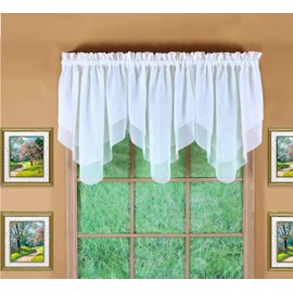 Today's Curtain Emelia Original Voile Ascot 25", White, 40" W x 25" L