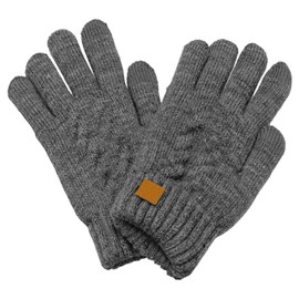 WUFGWBD 1 Pair Of Gray Velvet Gloves, Warm Knitted Gloves, Touch Screen Gloves, Outdoor Cold-Proof Gloves, Sports Gloves