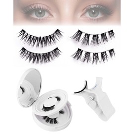 TPZORJX Magnetische Wimpern,Wimpernlifting Set,Magnetic Lashes Ohne Eyeliner,Magnet Wimpern Natürlicher Look,Magnetwimpern mit Applikator,Kein Kleber erforderlich Wimpernmagnetic(Set-A 2 Paar)