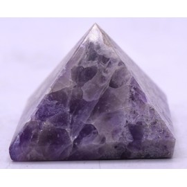 47mm Purple Amethyst Quartz Carved Pyramid Polished Natural Sparkling Collectible Gemstone Crystal Mineral Decor Specimen - India (1PC)