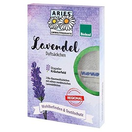 ARIES AU009 Lavender Scented Sachets Made from Organic Cotton and Organic Lavender Flowers from Lower Saxony