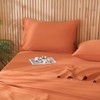 JSD 100% Cotton Sheet Set Queen, Burnt Orange Sateen Sheets,