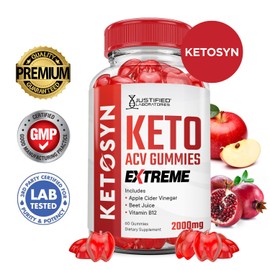 (5 Pack) Ketosyn Keto ACV Gummies Extreme 2000MG Ketosyn Keto Gummies Apple Cider Vinegar Formulated with Pomegranate Beet Juice Powder B12 Vegan Non GMO 300 Gummys