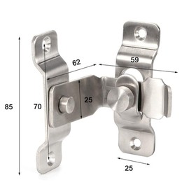 dingchi Flip Door Latch, 90 Degree Heavy Duty Stainless Steel Bar Gate Latches Safety Door Lock, Sliding Door Lock, Brushed Finish