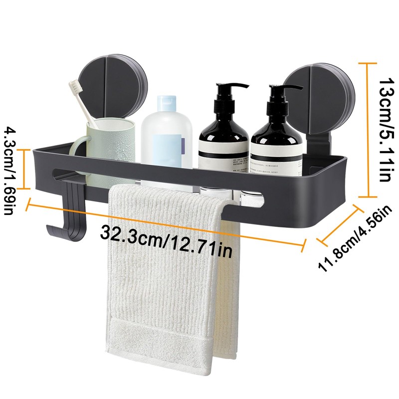 Noviatrix Shower Shelf Suction Cup, Holeless Suction Cup Shampoo Holder