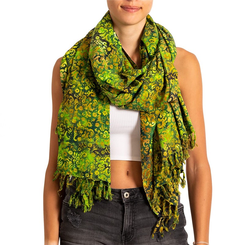 PANASIAM Sarong in green tones, scarf, towel, beach towel, wrap