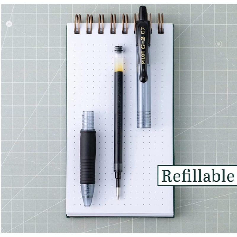 Pilot G2 07 Black Fine Retractable Gel Ink Pen Rollerball