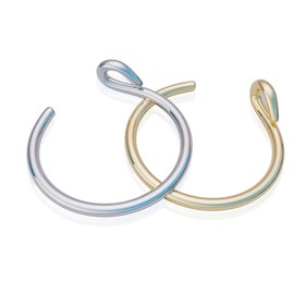 Pair of Clip-On Nose Rings - No Piercing Needed Dainty 7mm Hoops 20 Gauge Fake Nose Piercing – Snug 925 Sterling Silver & 14K Gold Filled Faux Nose Piercings – Gift Ready Purchase