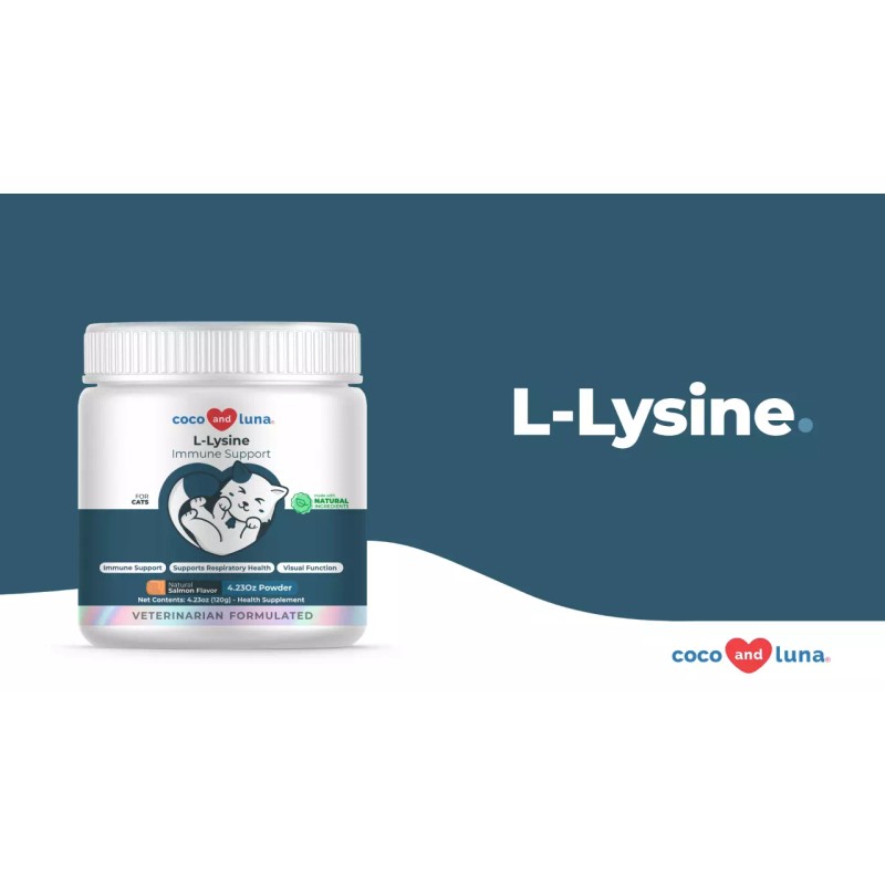 Coco and Luna L-Lysine Supplement for Cats for Sneezing and