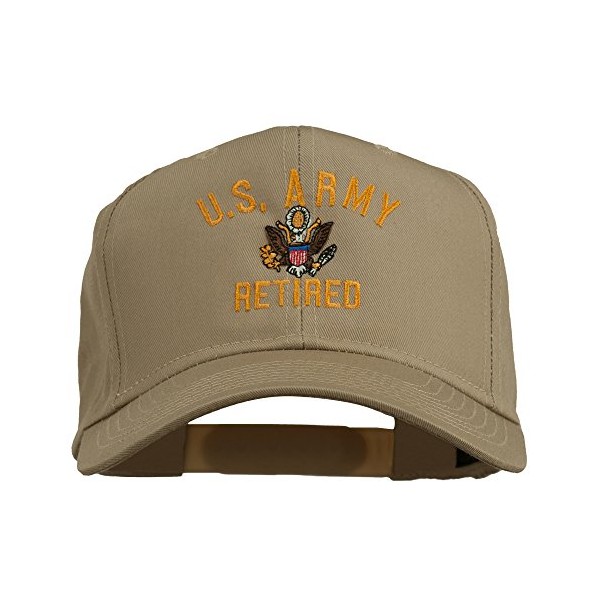 e4Hats.com US Army Retired Military Embroidered Cap - Khaki OSFM
