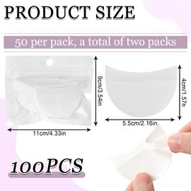 Pack of 100 eyeshadow shields, eye shadow gel pad patches, eye shadow stencils, patches, eye shadow stencils, for make-up use, to prevent eyelash extension, tinting