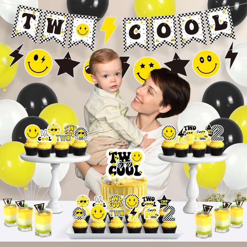 33 Pcs Two Cool Birthday Party Decorations