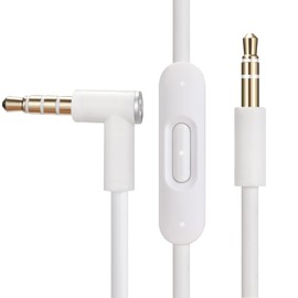 cipher Replacement Audio Cable Cord Wire,Compatible with Beats Headphones Studio Solo Pro Detox Mixr Executive Pill with in Line Mic and Control (White)