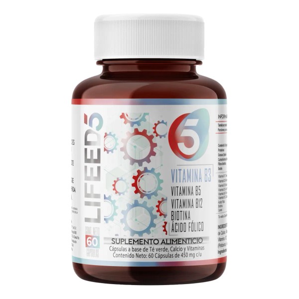 Complejo B Acido Fólico Biotina Vitaminas B3 B5 Y B12Lifeed5