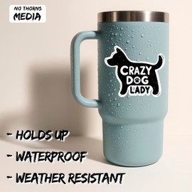 Crazy Dog Lady Sticker 4 Inch Puppy Pet Cute - Waterproof Vinyl Decal for Laptop Water Bottle Car Tumbler - Durable Funny Aesthetic Long-Lasting Stickers for Adults ID44990