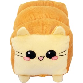 moodrush® Toast Cat / Bread Cat Plush Cushion | Cuddly Toy | All Elements Embroidered (Not Printed!) | Washable | White Bread Kitty | Approx. 37 x 27 cm