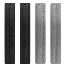 4 Pcs 55*8.8cm/21.65*3.46inch Silicone Dish Drying Mat Silicone Mat Holder Tray for Kitchen Counter Sink Drawer Bottle Dish - (Black+Grey)