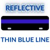Police Thin Blue Line License Plate TOPPER Reflective