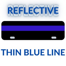 Police Thin Blue Line License Plate TOPPER Reflective