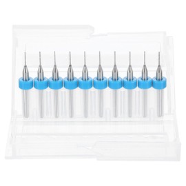 sourcing map 10pcs PCB Drill Bit Set 1/8" Shank 0.5mm Tungsten Carbide Micro Twist Drill Bits Tools for Print Circuit Board Jewelry Plastic Wood Soft Metal