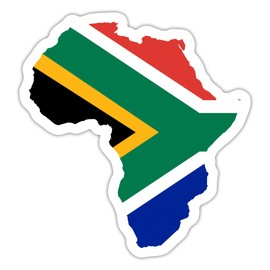 Spreadshirt South Africa Flag Long Map Africa Continent Sticker, Max. 10 x 10 cm, 10 x 10 cm, Matt White