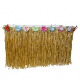 2 Sets Tropical Hawaiian Luau Grass Table Skirt - Decorate Your Party with Island Vibes