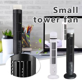 EIMSOAH Tower Fan for Bedroom, 90 Degree Oscillating Fan, Quiet Portable USB Desk Fan with Light, Bladeless Portable Fan for Bedroom, Office, (White)